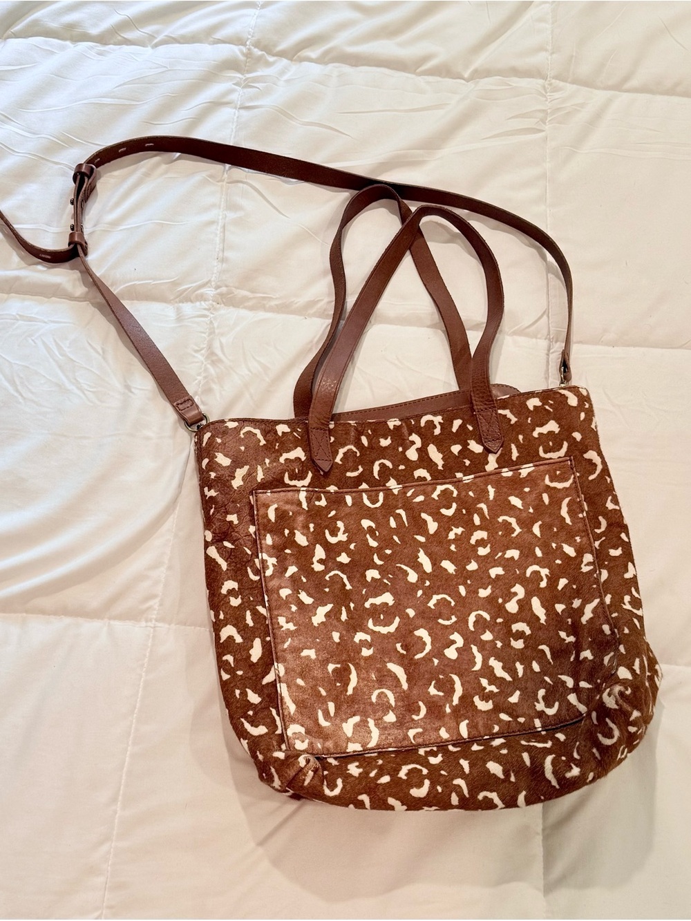 Madewell Medium Calf Hair Tote Bag with Adjustable Strap
